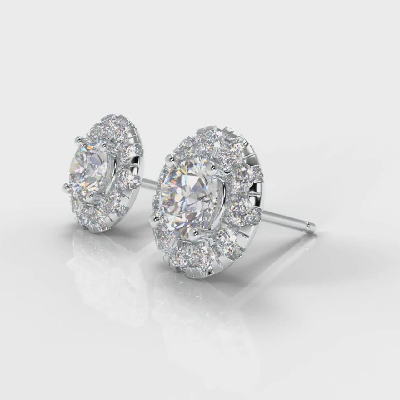 Halo Diamond Stud Earrings (GIA Certified)