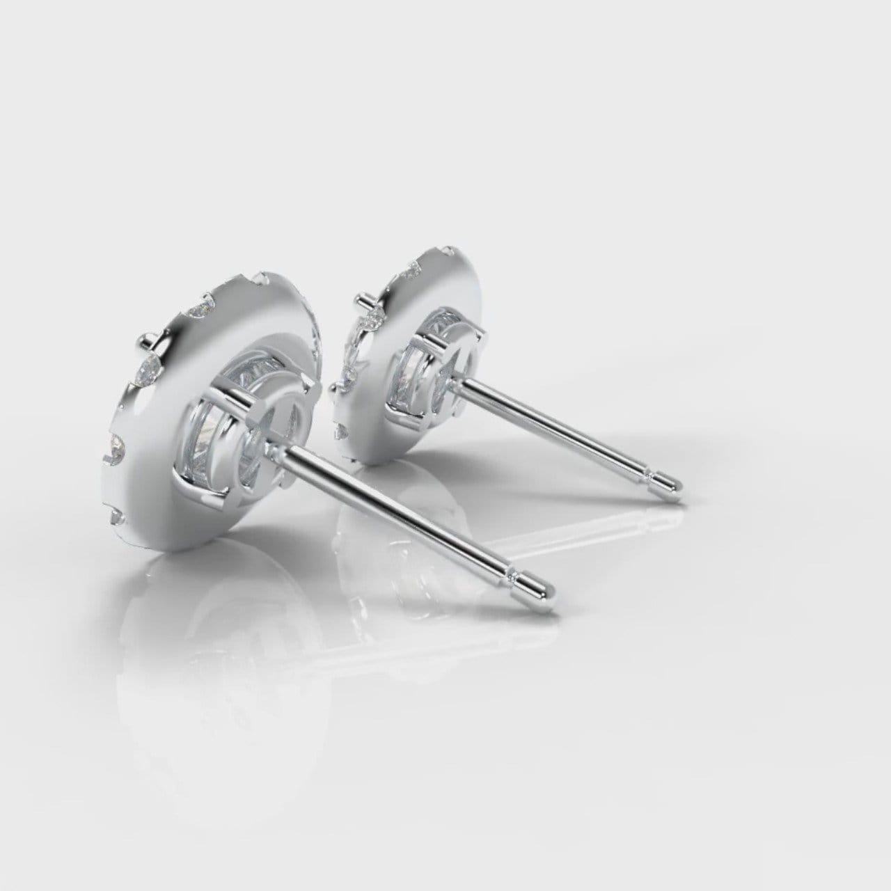 Halo Diamond Stud Earrings (GIA Certified)