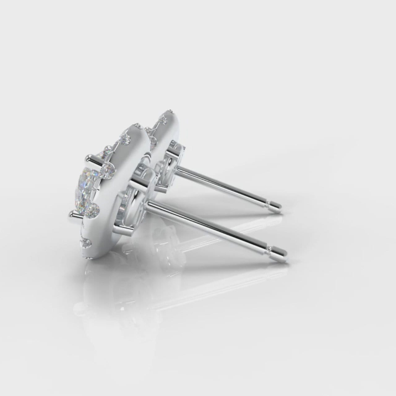 Halo Diamond Stud Earrings (GIA Certified)