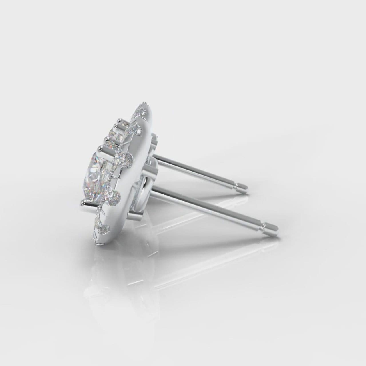 Halo Diamond Stud Earrings (GIA Certified)