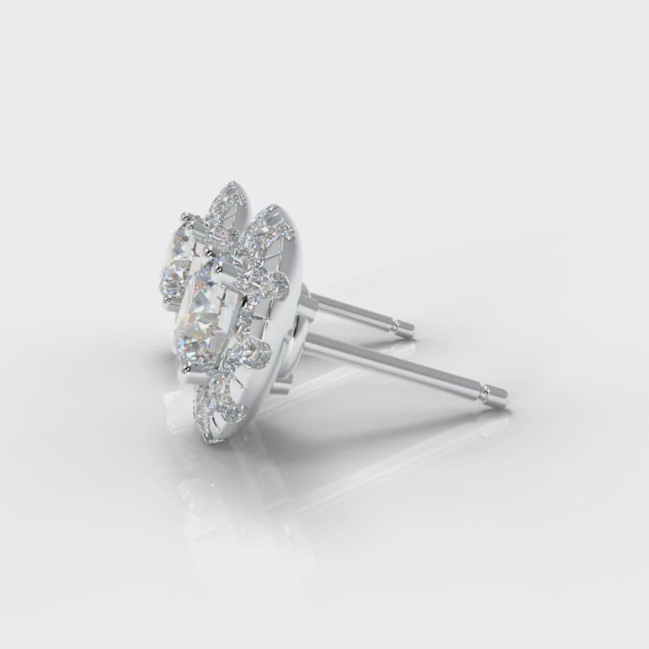 Halo Diamond Stud Earrings (GIA Certified)