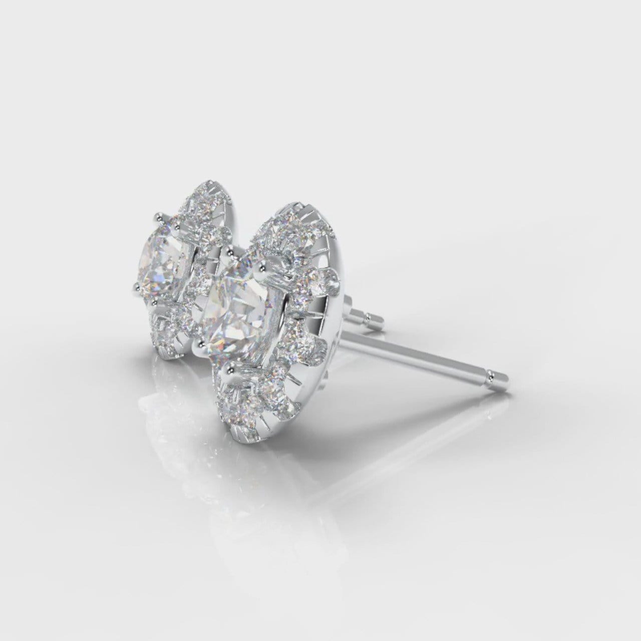 Halo Diamond Stud Earrings (GIA Certified)