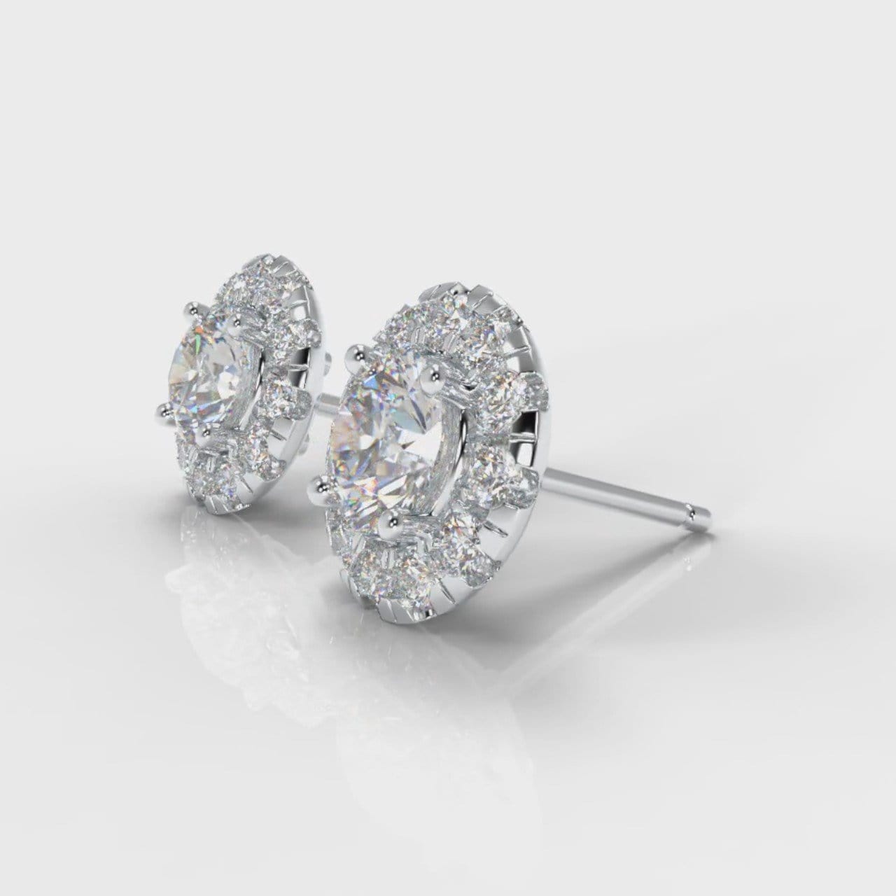 Halo Diamond Stud Earrings (GIA Certified)