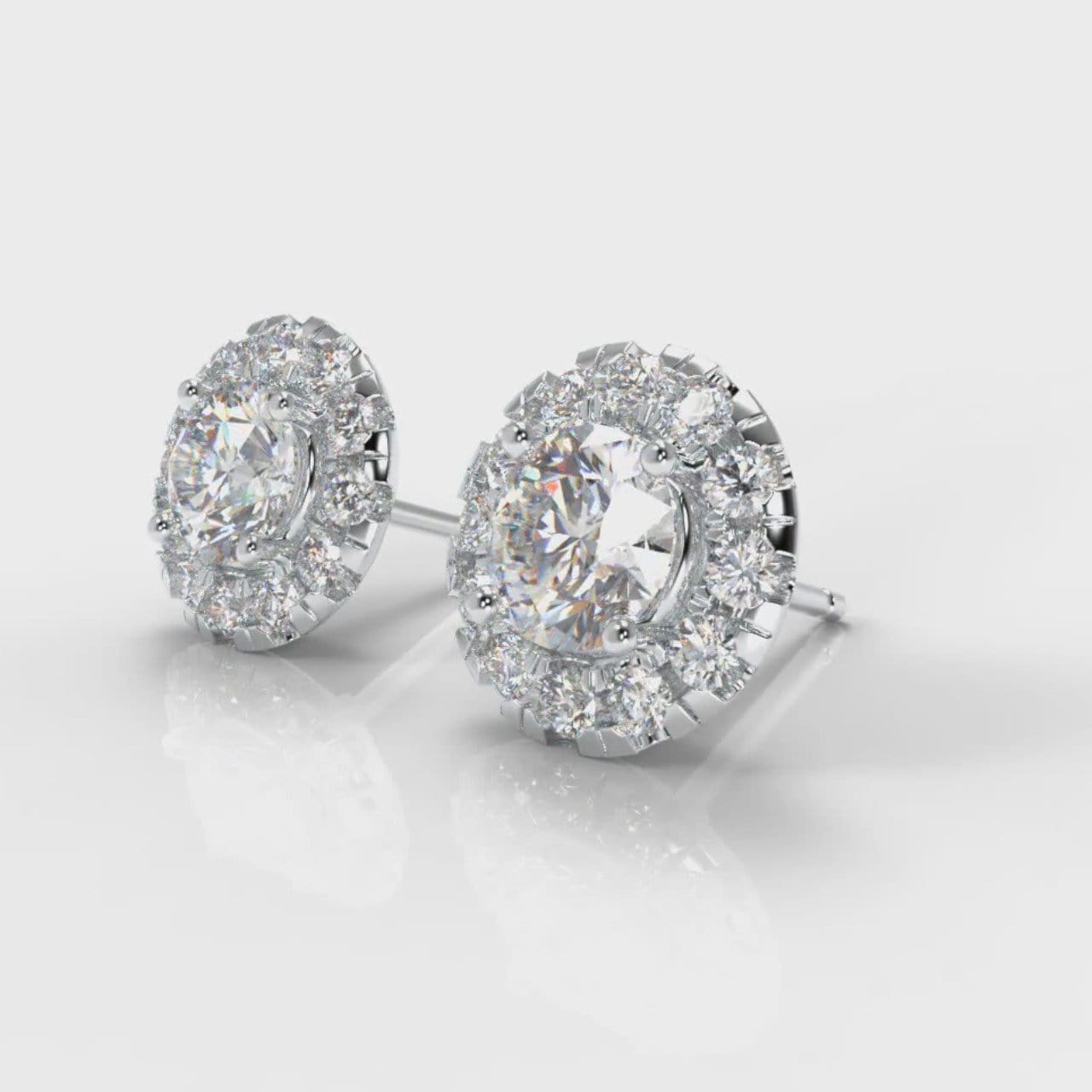 Halo Diamond Stud Earrings (GIA Certified)