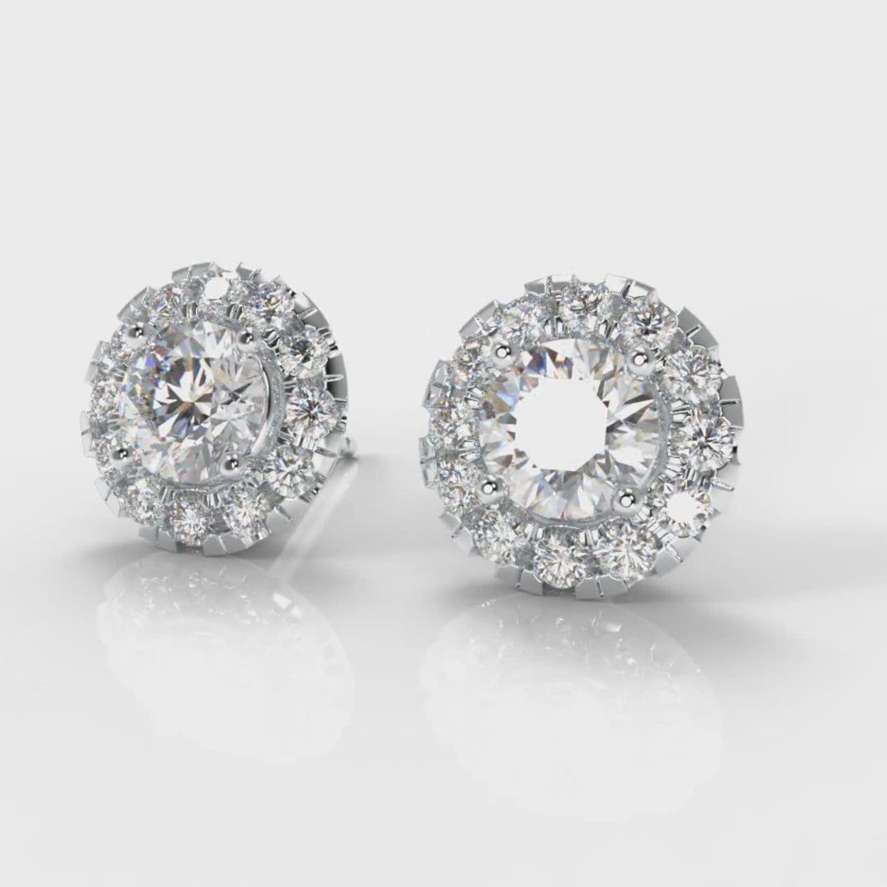 Halo Diamond Stud Earrings (GIA Certified)
