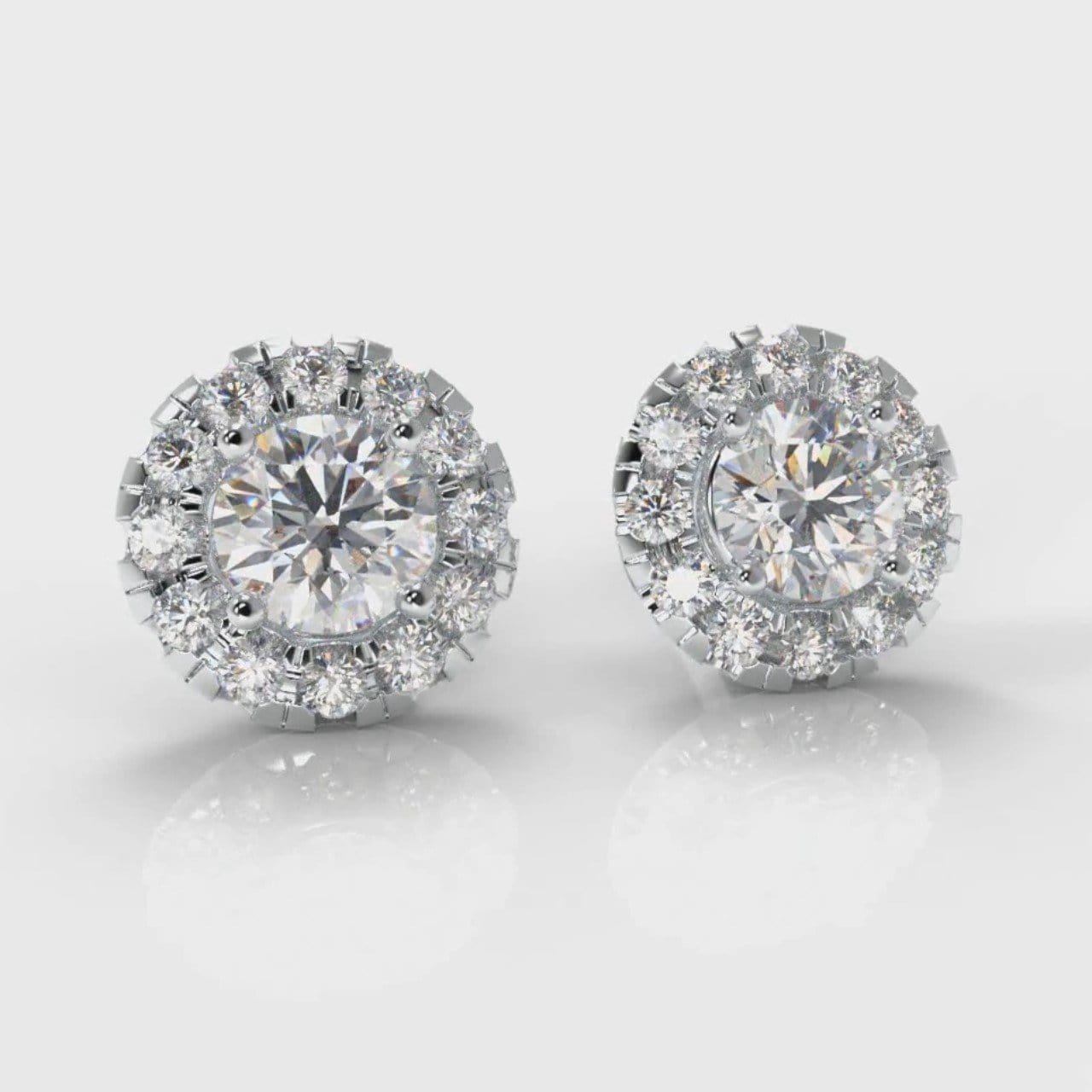 Halo Diamond Stud Earrings (GIA Certified)