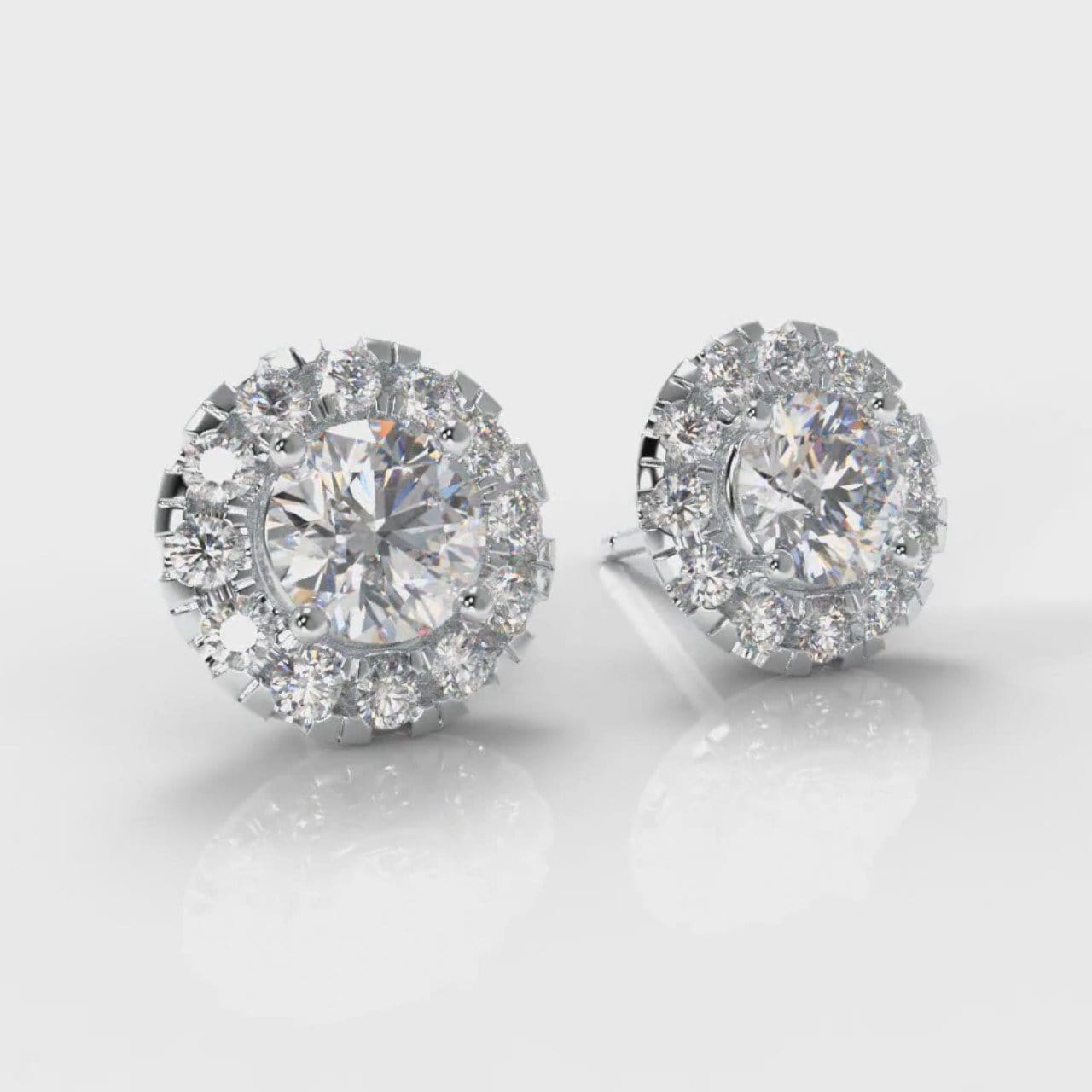 Halo Diamond Stud Earrings (GIA Certified)