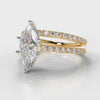 Star Petite Micropavé Marquise Diamond Bridal Set - Yellow Gold