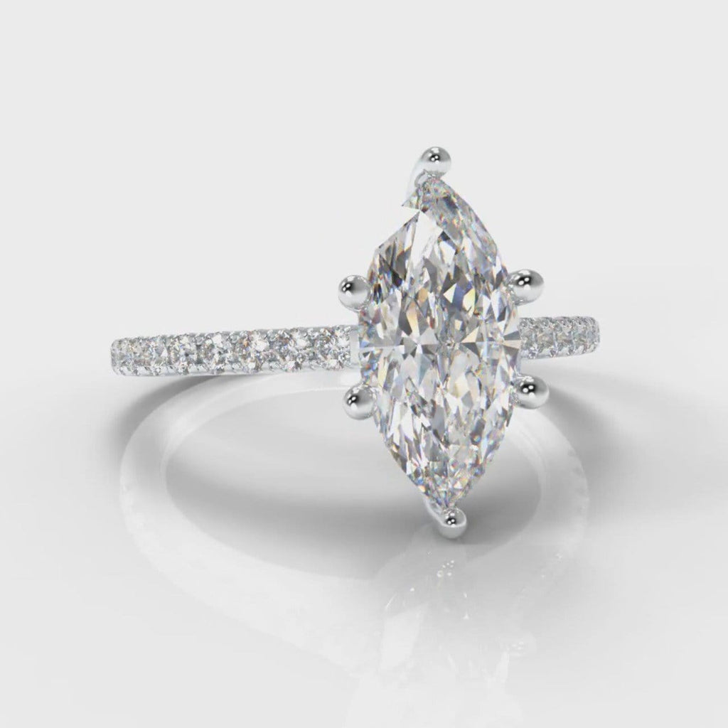 Star Petite Micropavé Marquise Diamond Engagement Ring