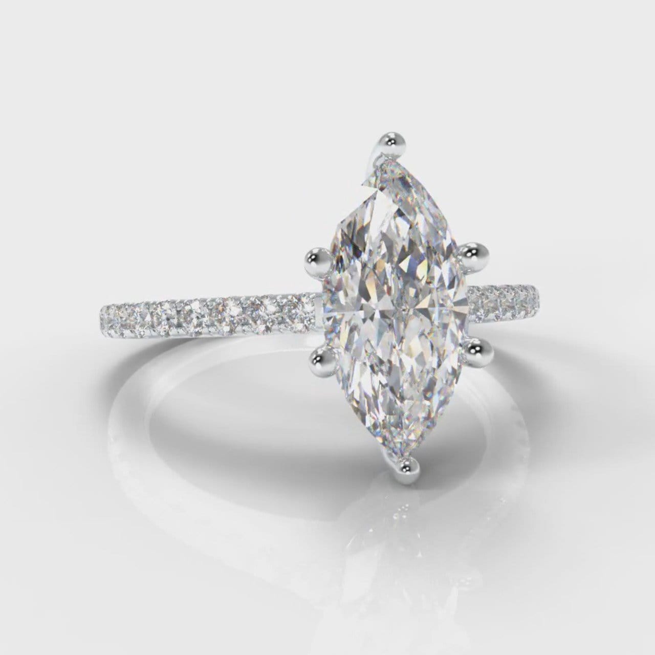 Star Petite Micropavé Marquise Diamond Engagement Ring