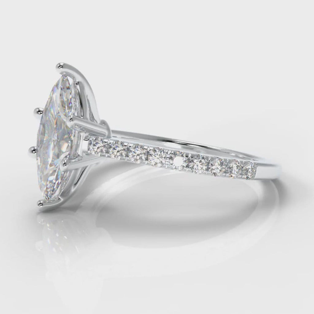 Star Petite Micropavé Marquise Diamond Engagement Ring