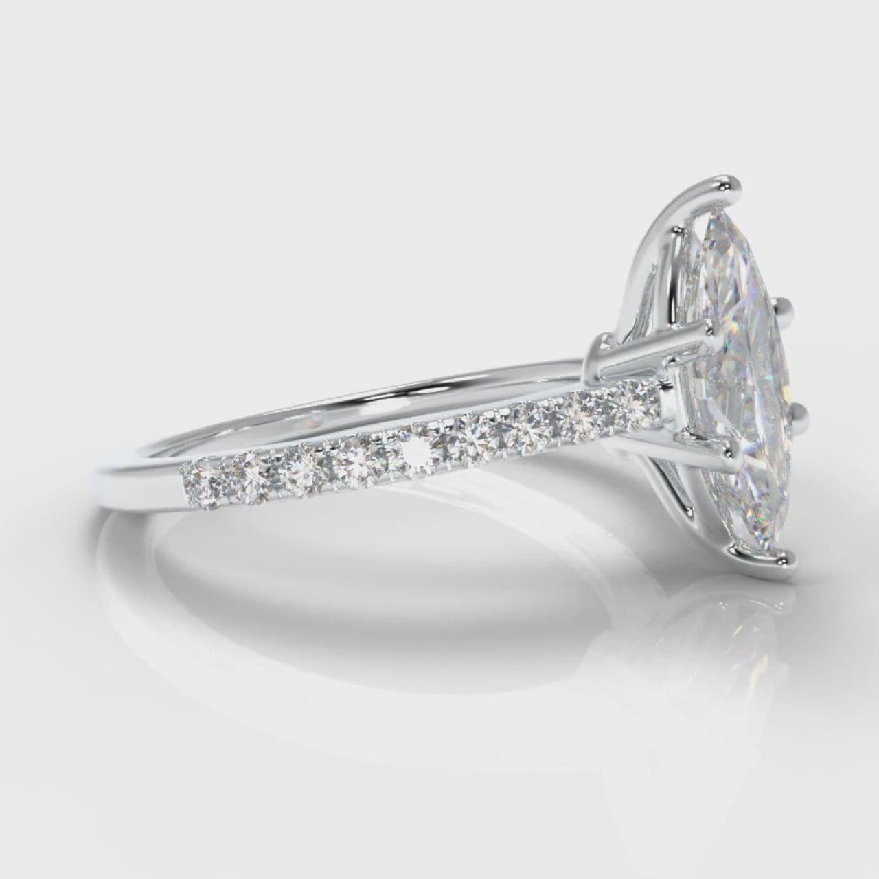 Star Petite Micropavé Marquise Diamond Engagement Ring