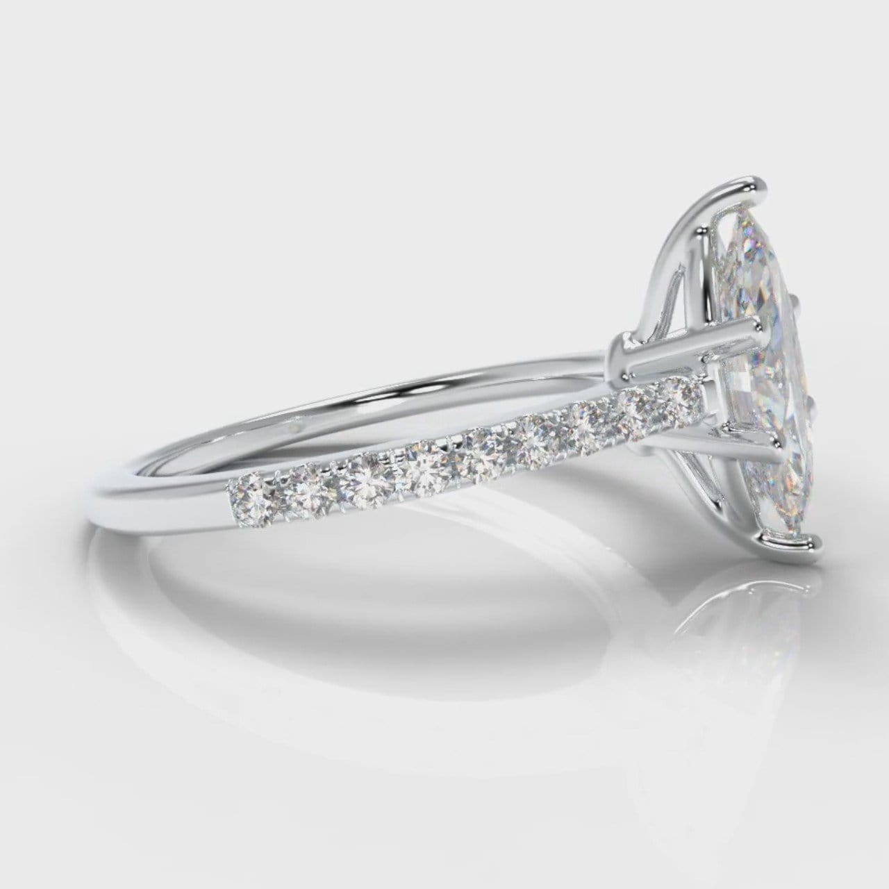 Star Petite Micropavé Marquise Diamond Engagement Ring