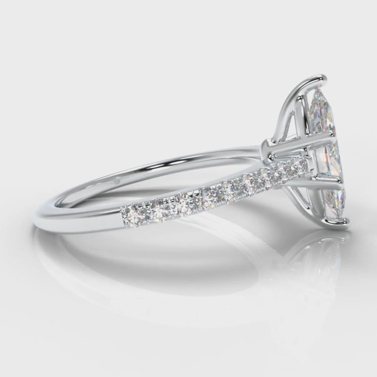 Star Petite Micropavé Marquise Diamond Engagement Ring