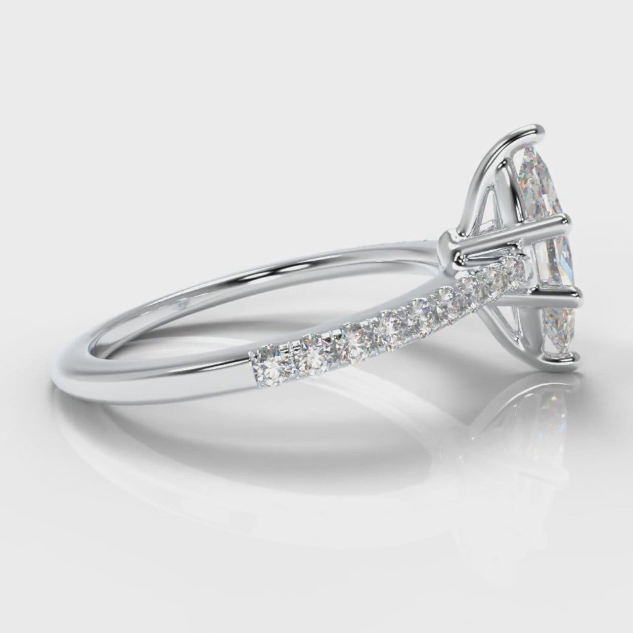 Star Petite Micropavé Marquise Diamond Engagement Ring