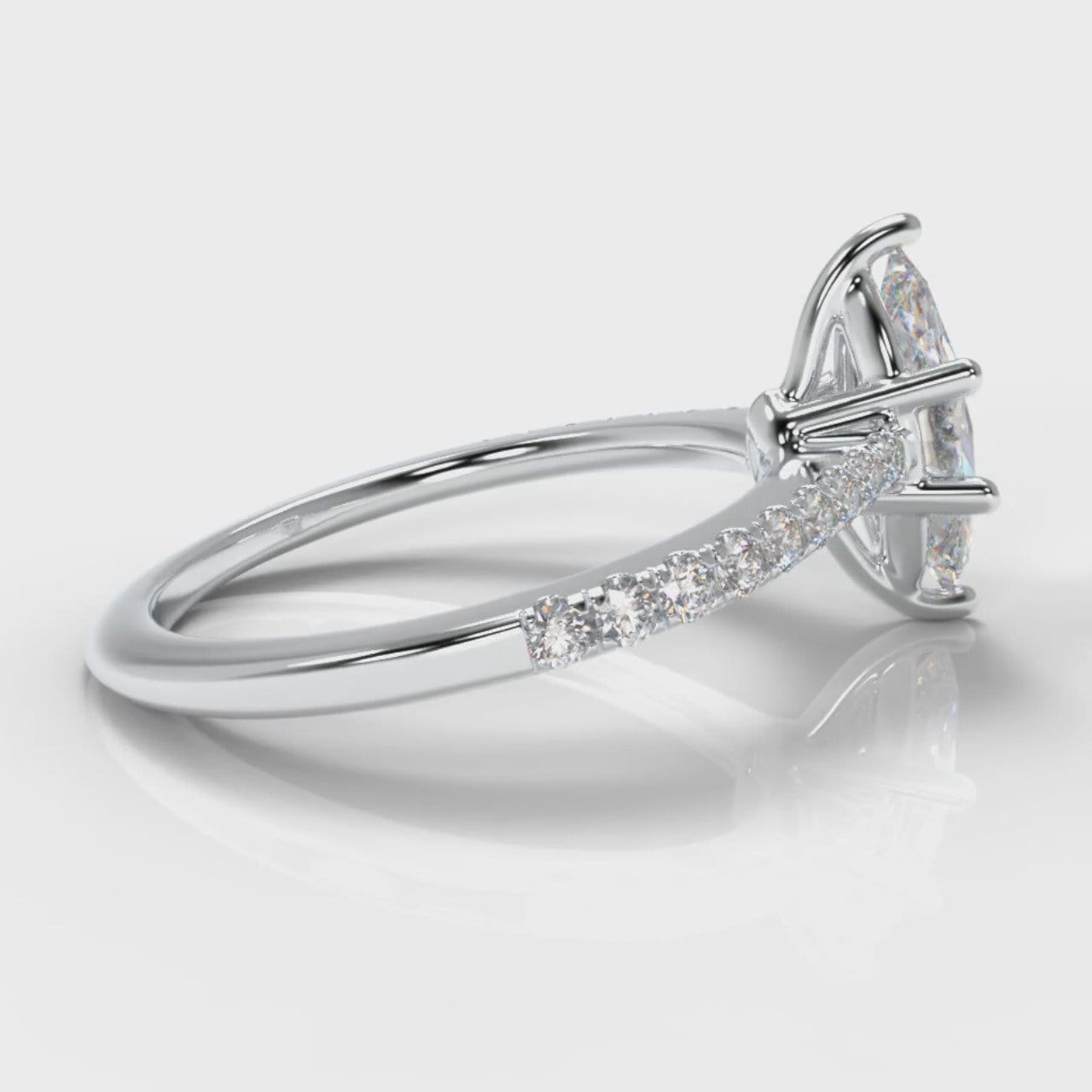 Star Petite Micropavé Marquise Diamond Engagement Ring