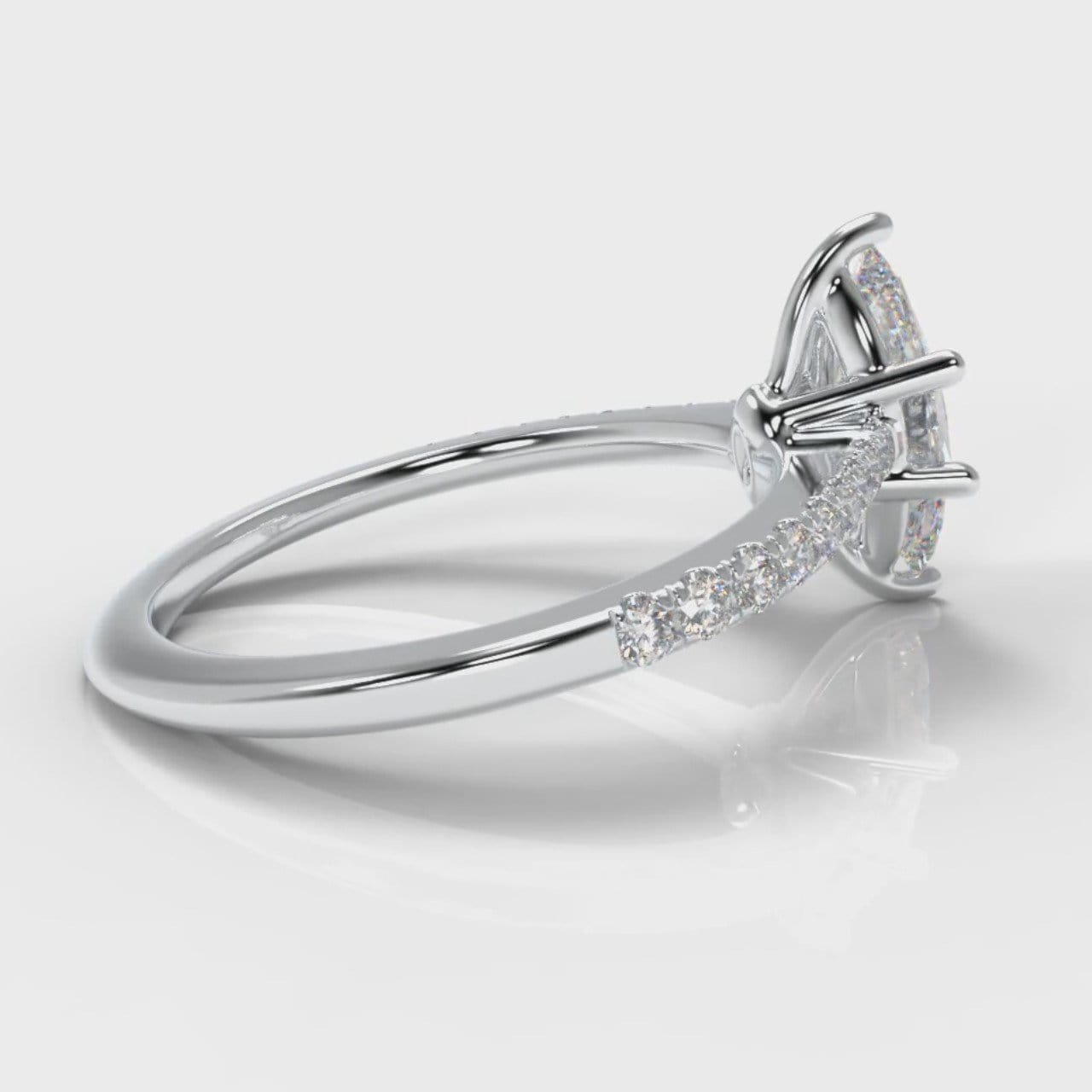 Star Petite Micropavé Marquise Diamond Engagement Ring