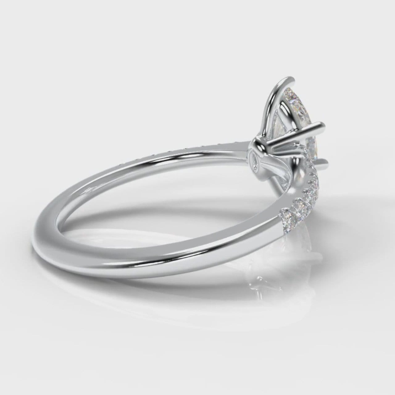 Star Petite Micropavé Marquise Diamond Engagement Ring