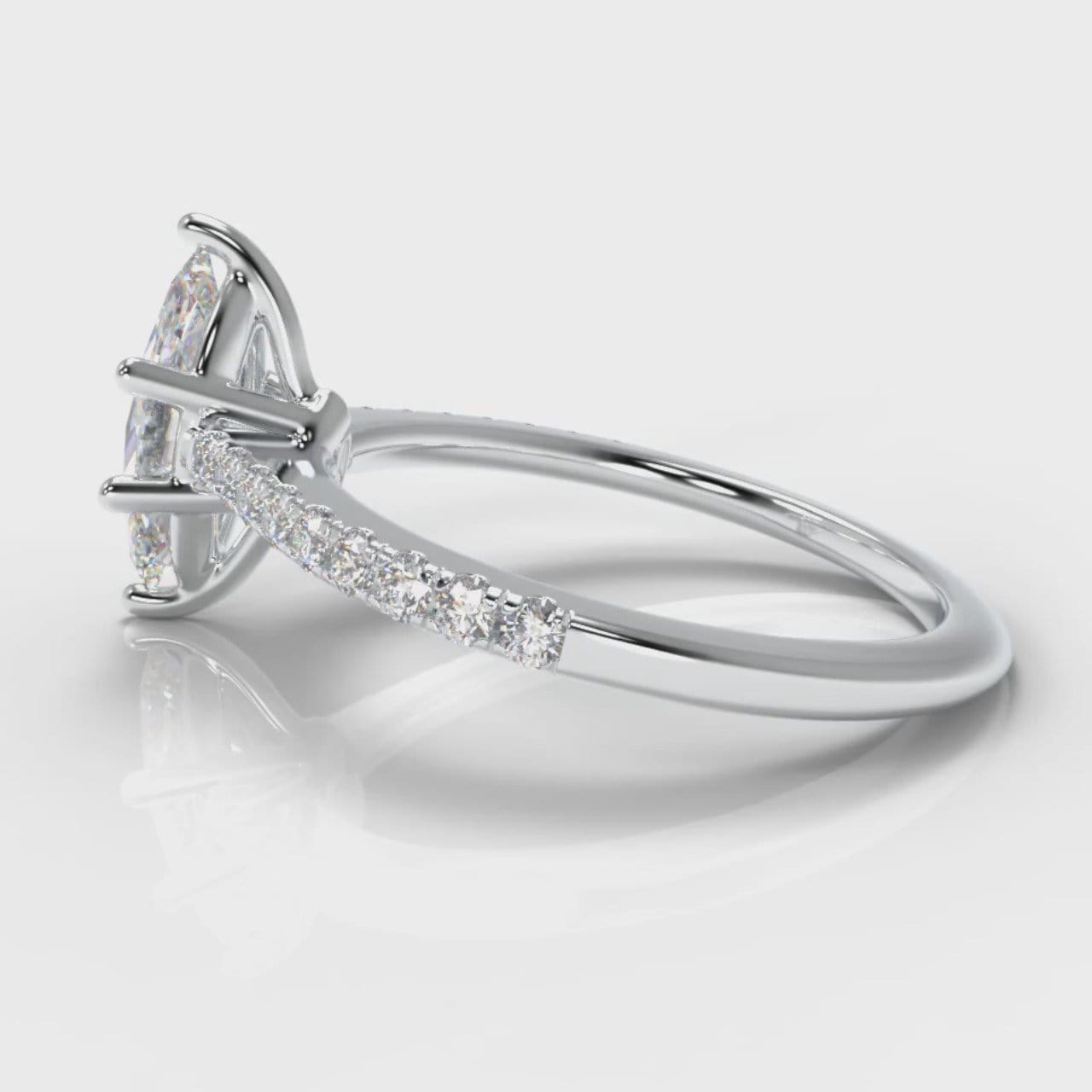 Star Petite Micropavé Marquise Diamond Engagement Ring