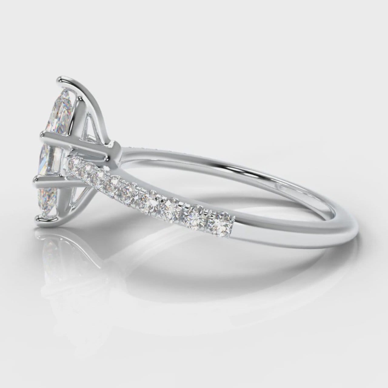 Star Petite Micropavé Marquise Diamond Engagement Ring