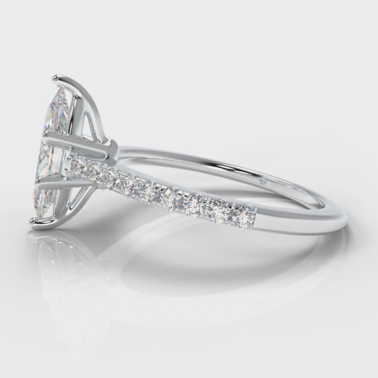 Star Petite Micropavé Marquise Diamond Engagement Ring