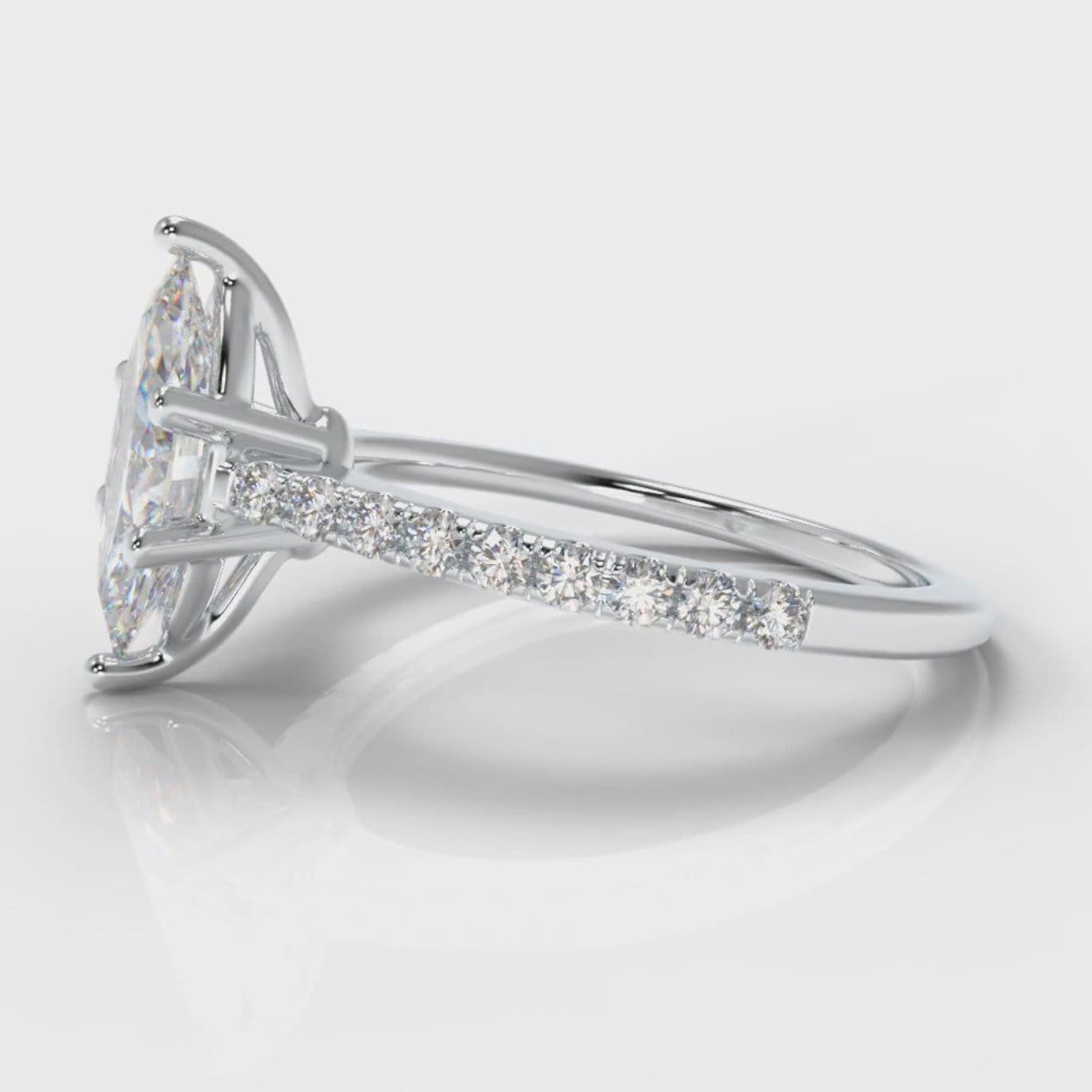 Star Petite Micropavé Marquise Diamond Engagement Ring