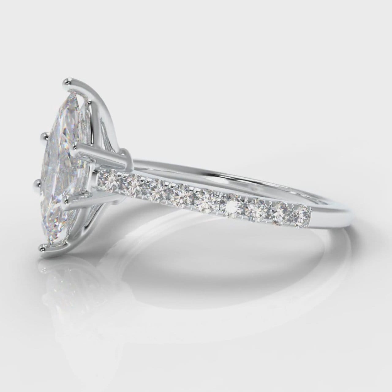 Star Petite Micropavé Marquise Diamond Engagement Ring