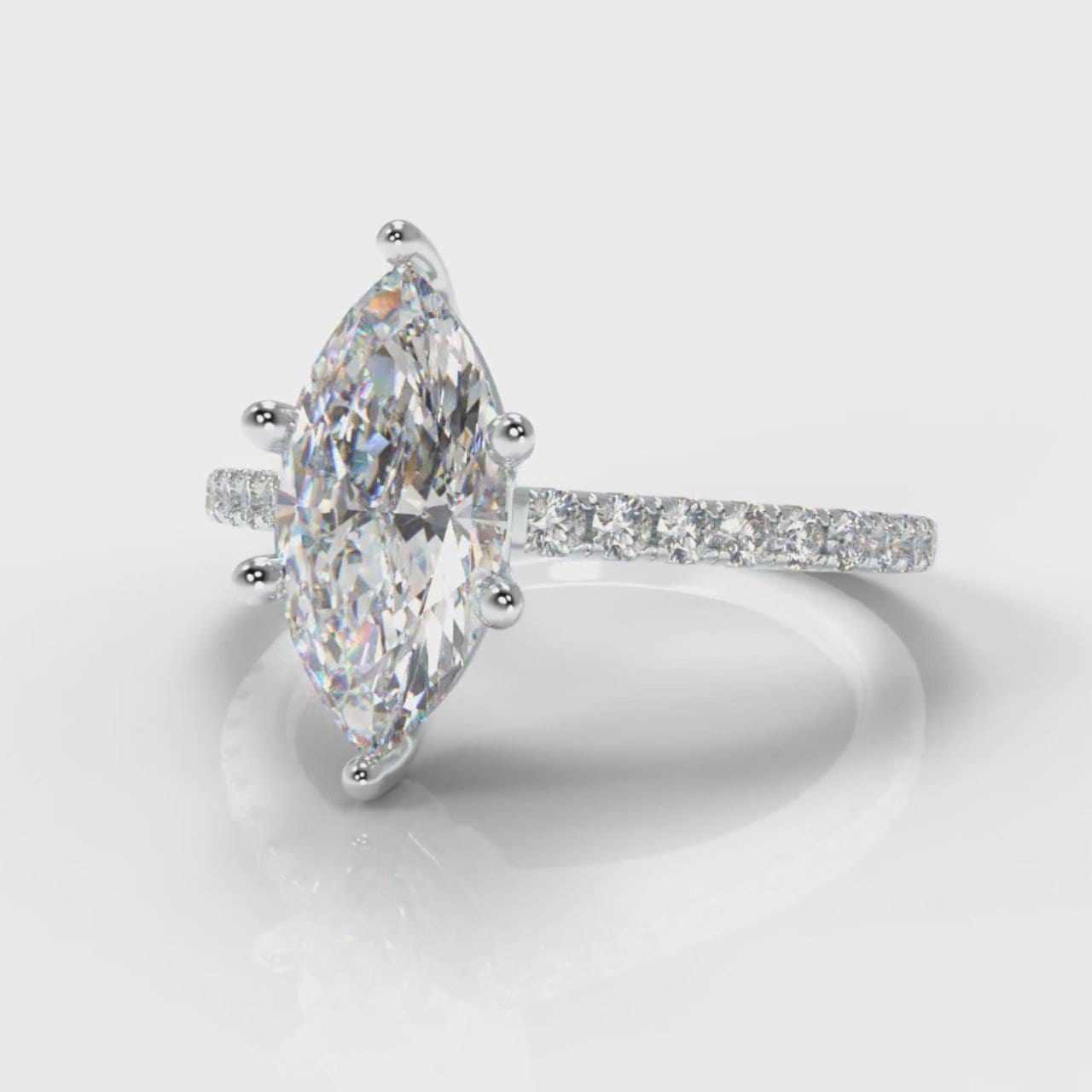 Star Petite Micropavé Marquise Diamond Engagement Ring
