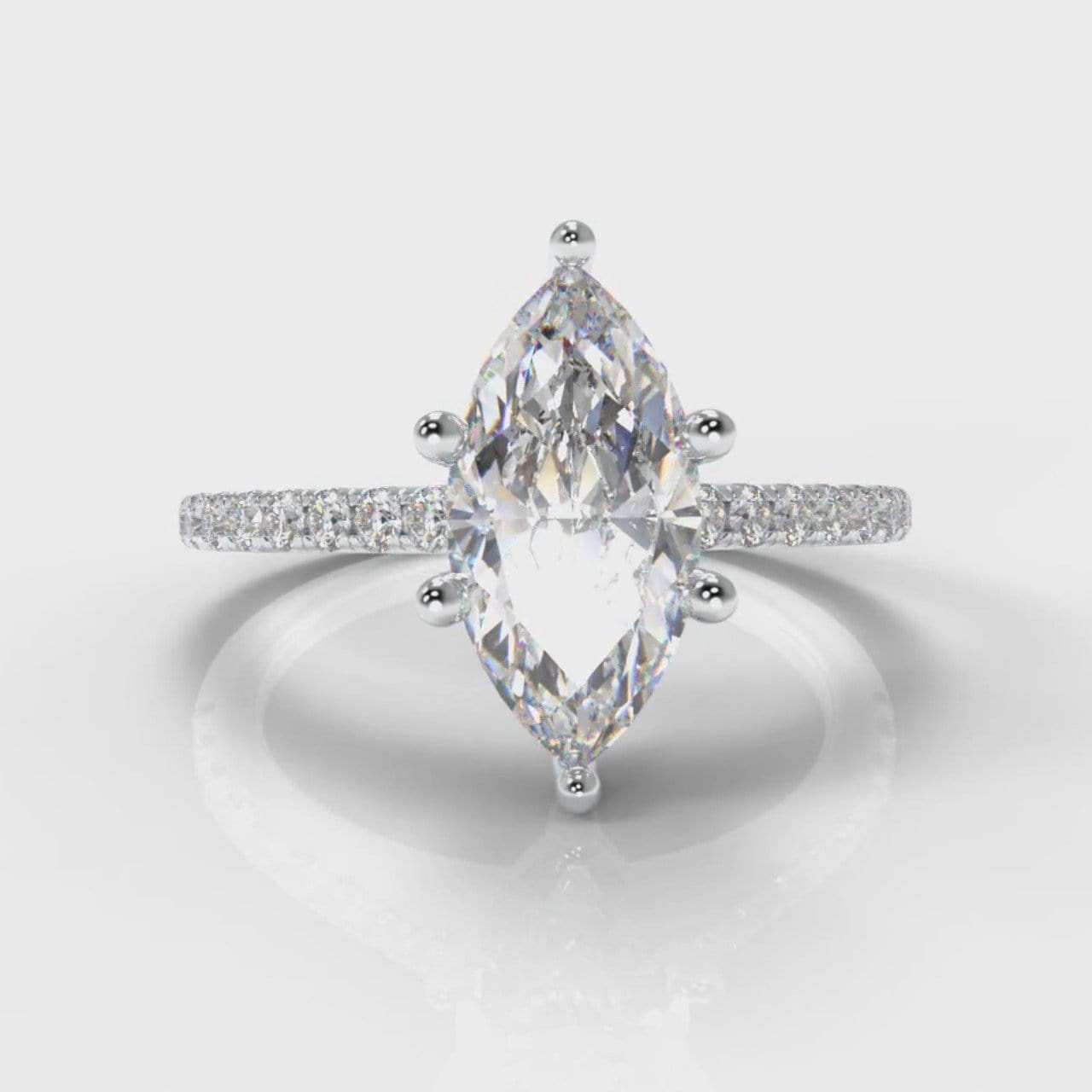 Star Petite Micropavé Marquise Diamond Engagement Ring