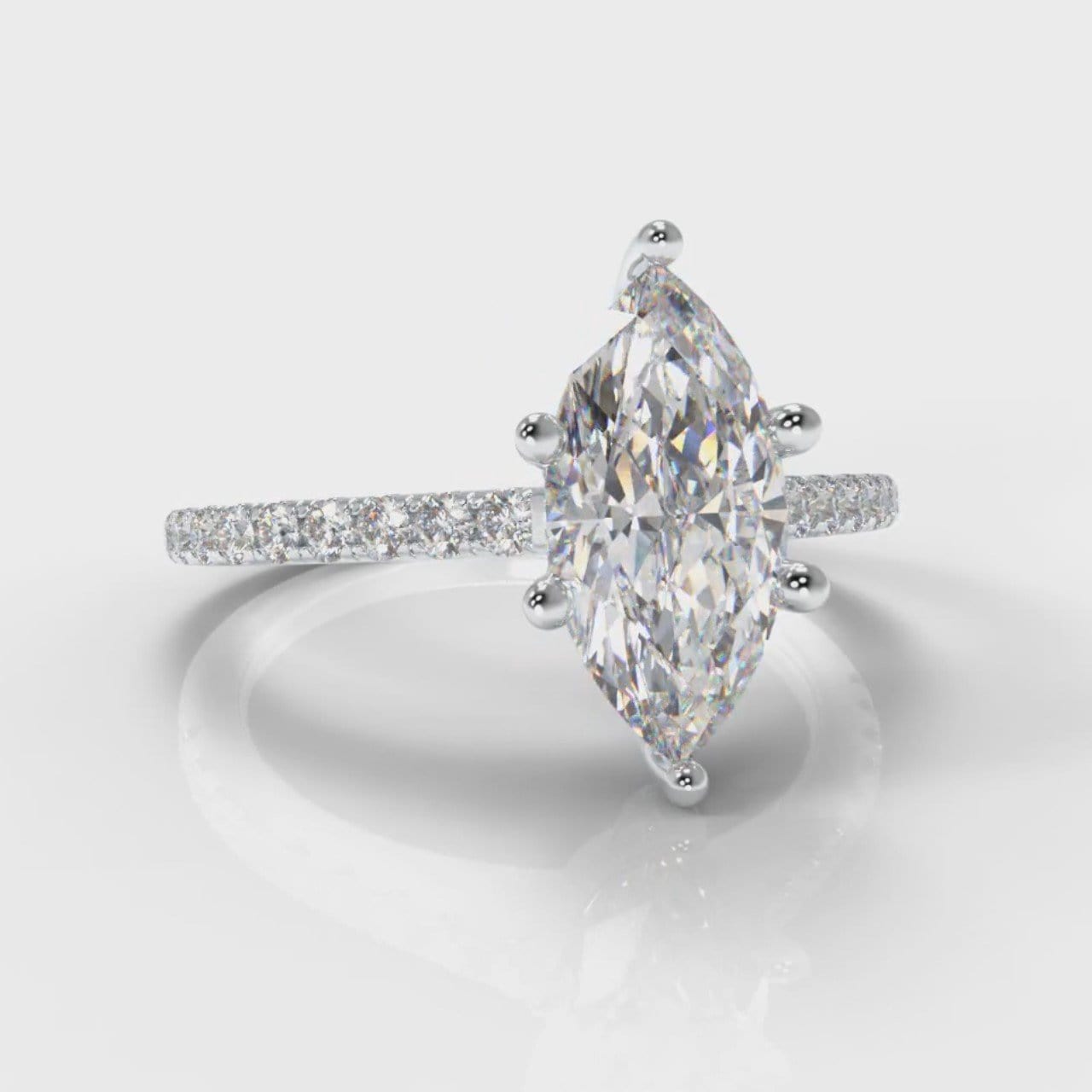 Star Petite Micropavé Marquise Diamond Engagement Ring