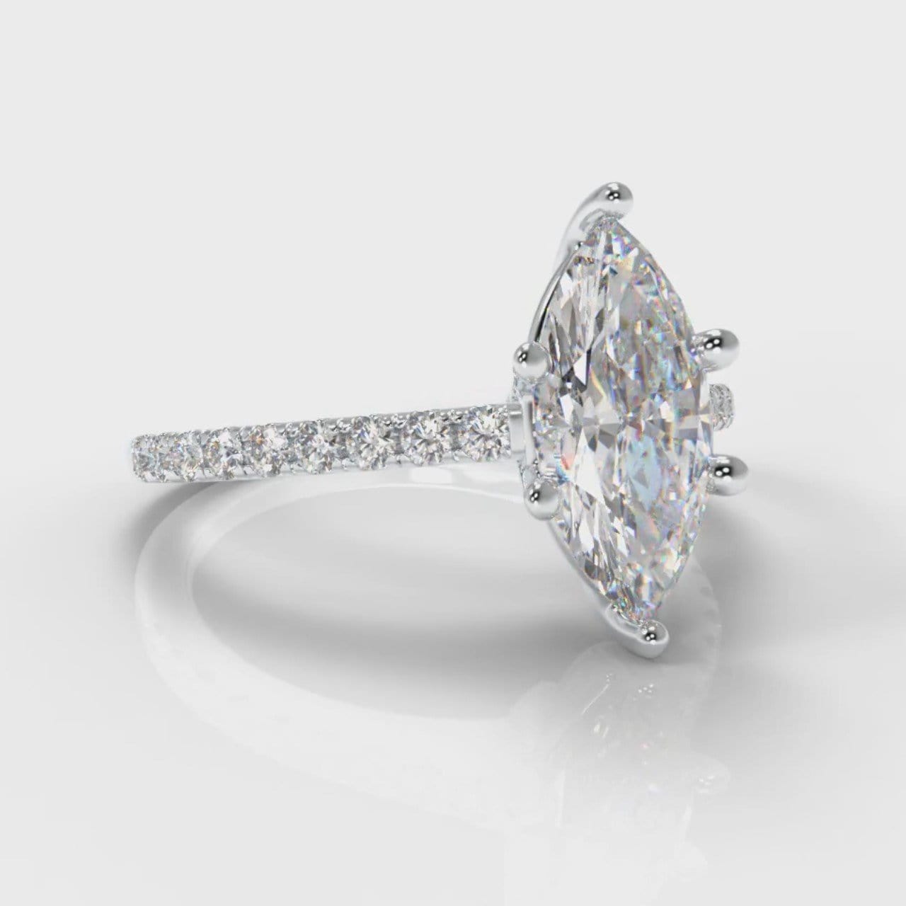 Star Petite Micropavé Marquise Diamond Engagement Ring