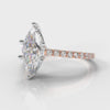 Star Petite Micropavé Marquise Diamond Engagement Ring - Rose Gold