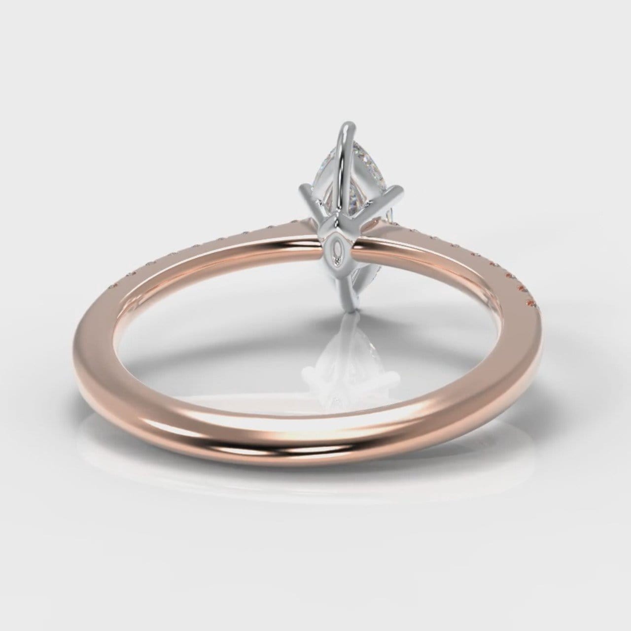 Star Petite Micropavé Marquise Diamond Engagement Ring - Rose Gold