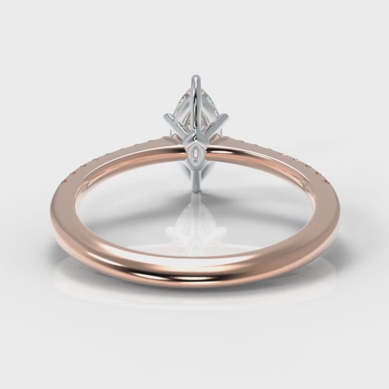 Star Petite Micropavé Marquise Diamond Engagement Ring - Rose Gold