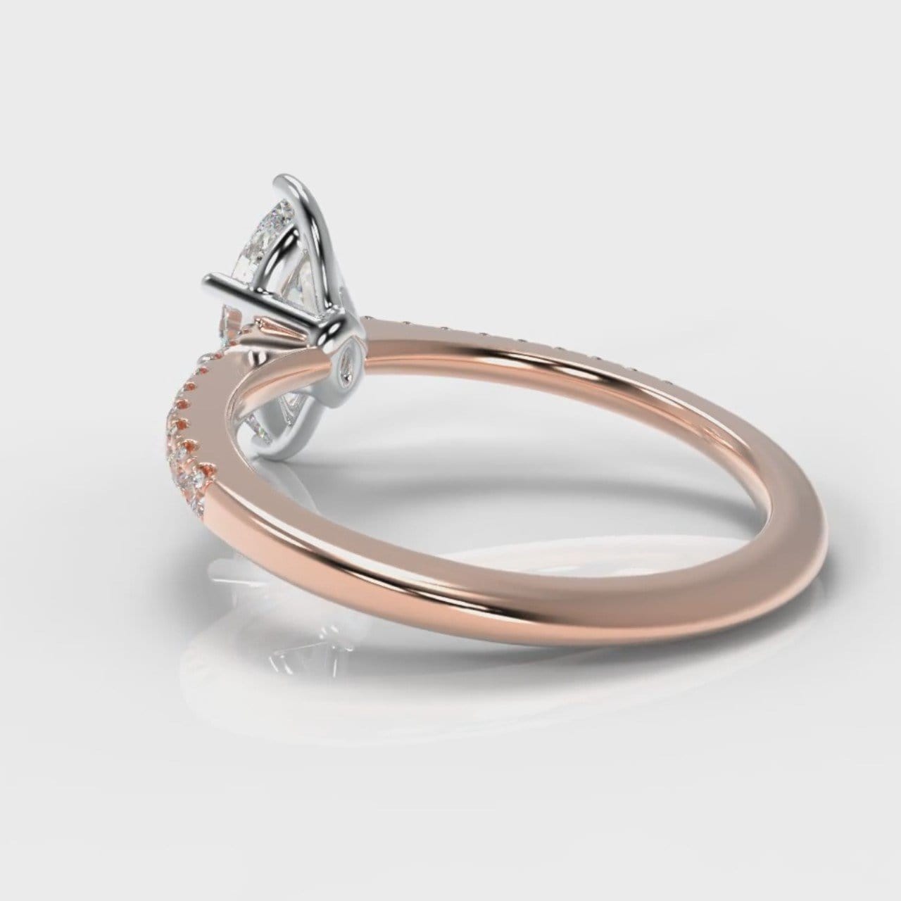 Star Petite Micropavé Marquise Diamond Engagement Ring - Rose Gold