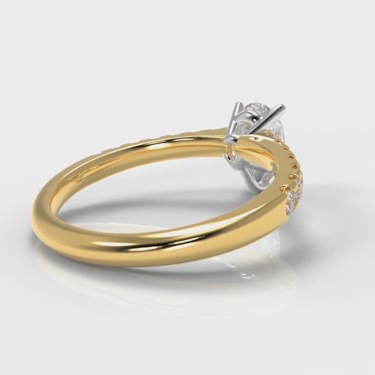 Micropavé Pear Diamond Engagement Ring - Yellow Gold