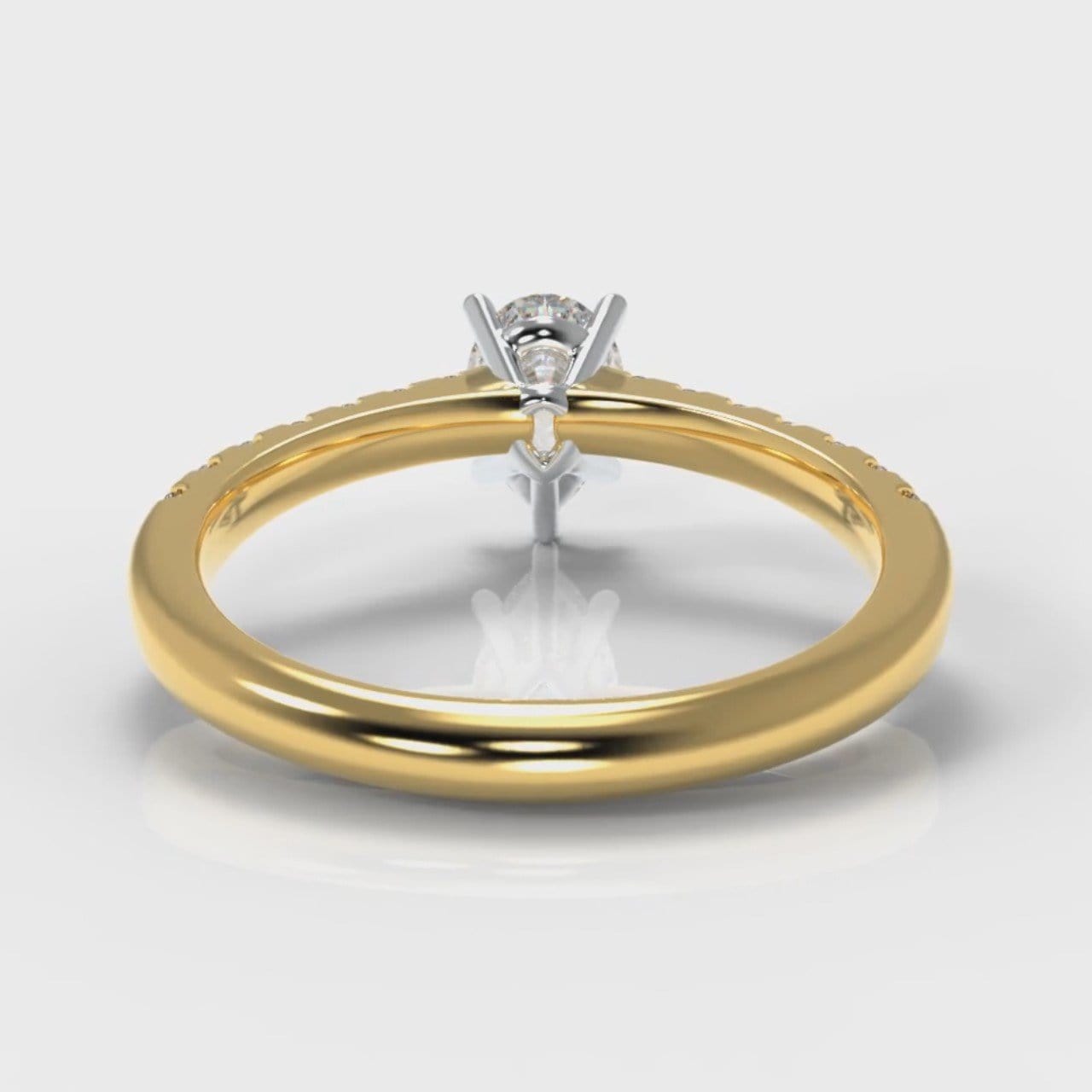 Micropavé Pear Diamond Engagement Ring - Yellow Gold