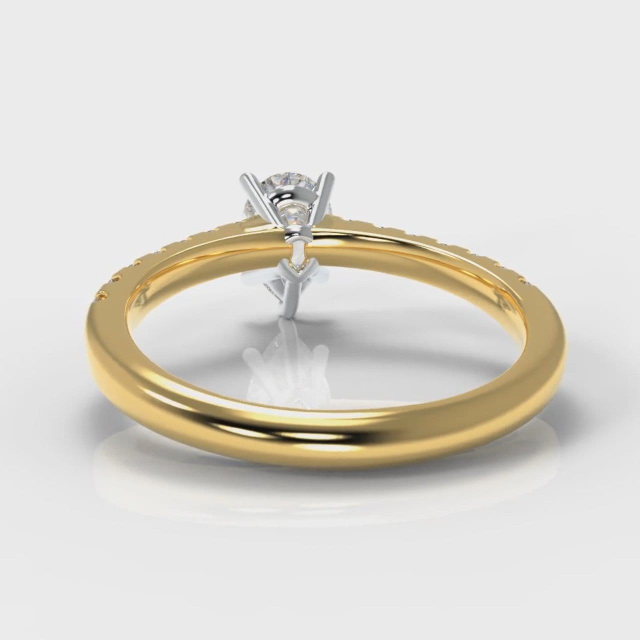 Micropavé Pear Diamond Engagement Ring - Yellow Gold