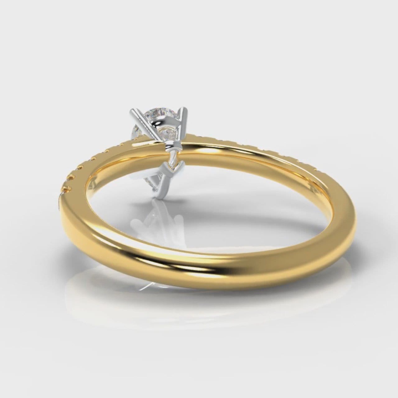 Micropavé Pear Diamond Engagement Ring - Yellow Gold