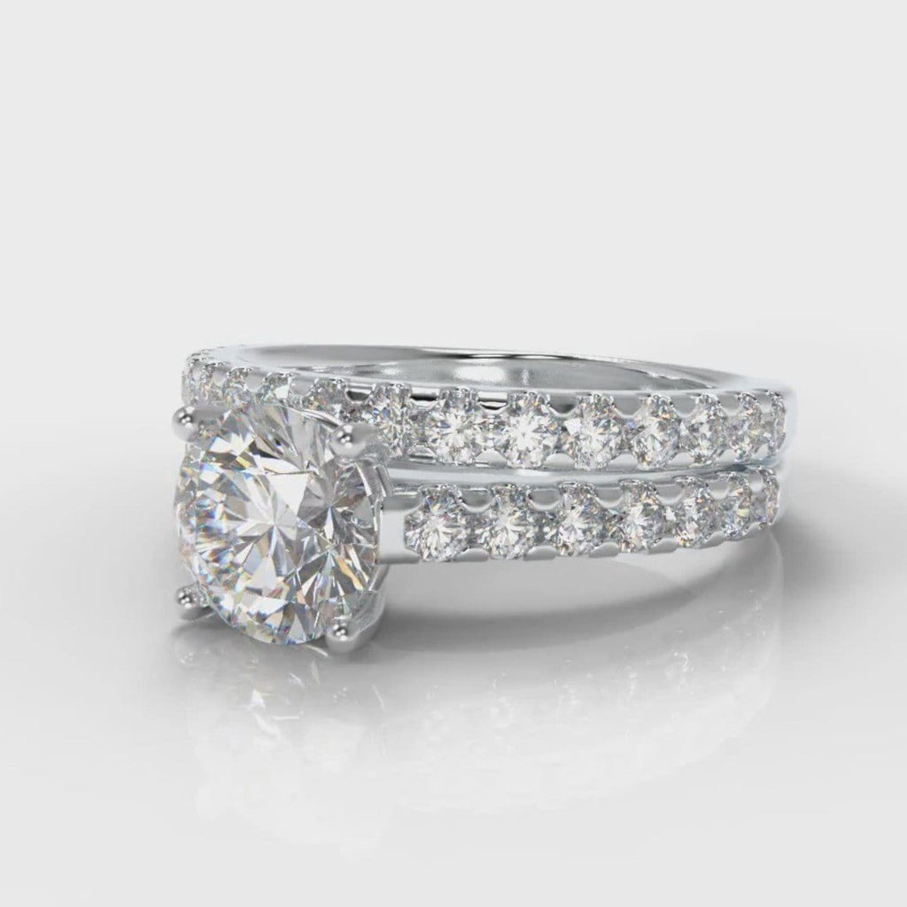 Carrée Micropavé Round Brilliant Bridal Set