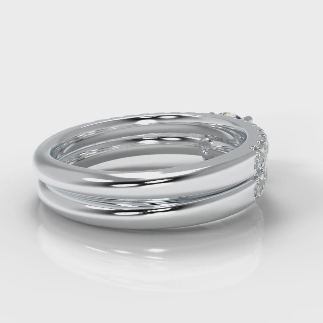 Carrée Micropavé Round Brilliant Bridal Set