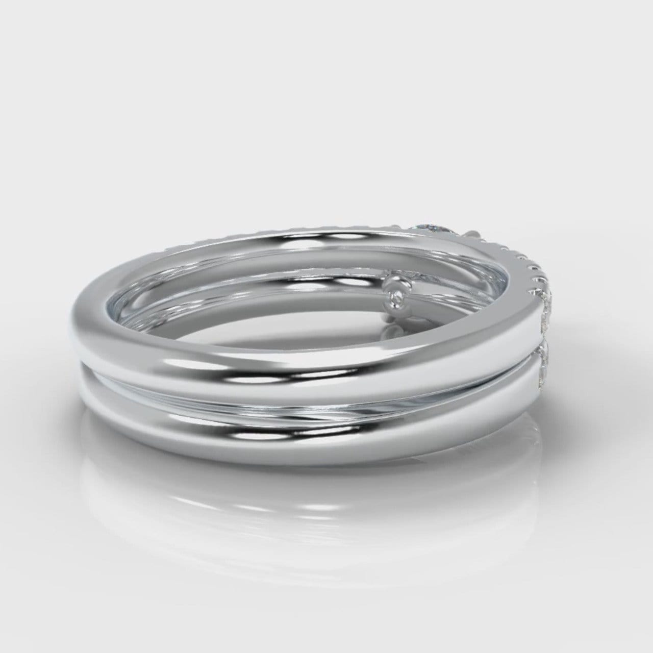Carrée Micropavé Round Brilliant Bridal Set