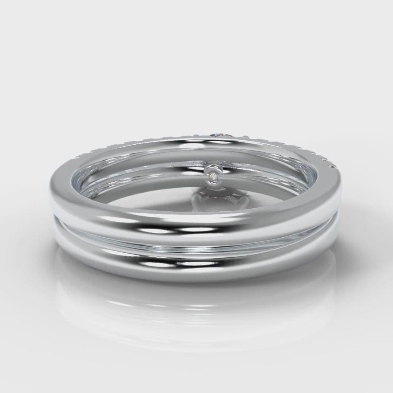 Carrée Micropavé Round Brilliant Bridal Set