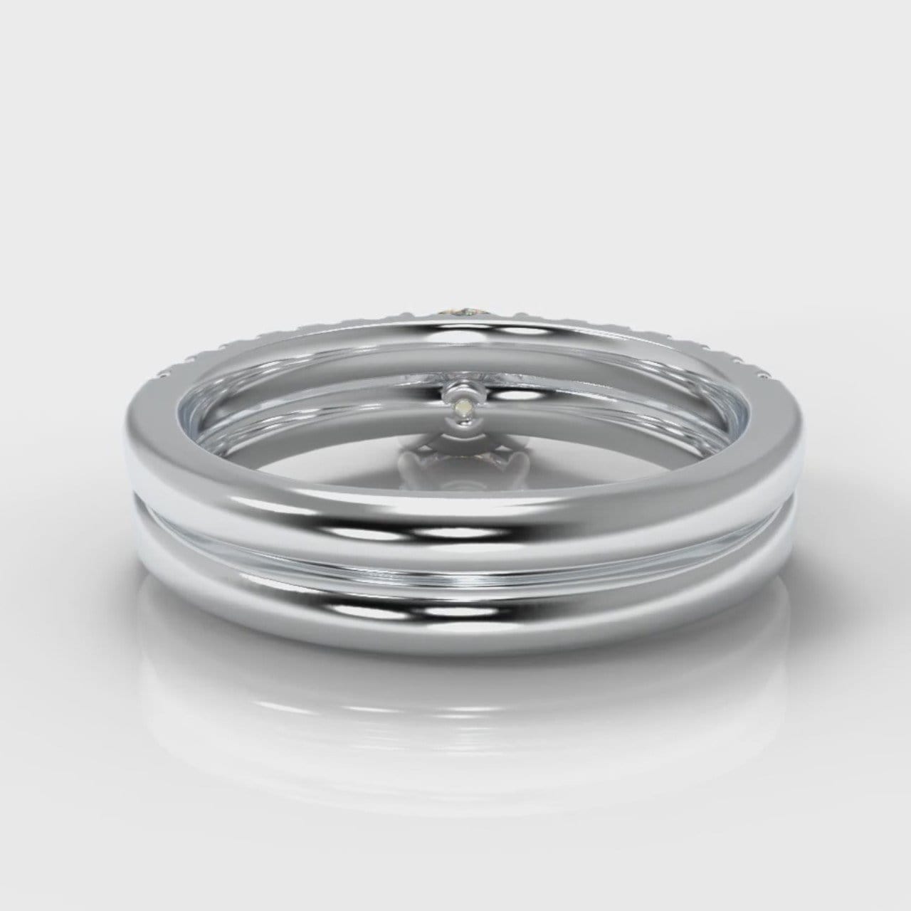 Carrée Micropavé Round Brilliant Bridal Set