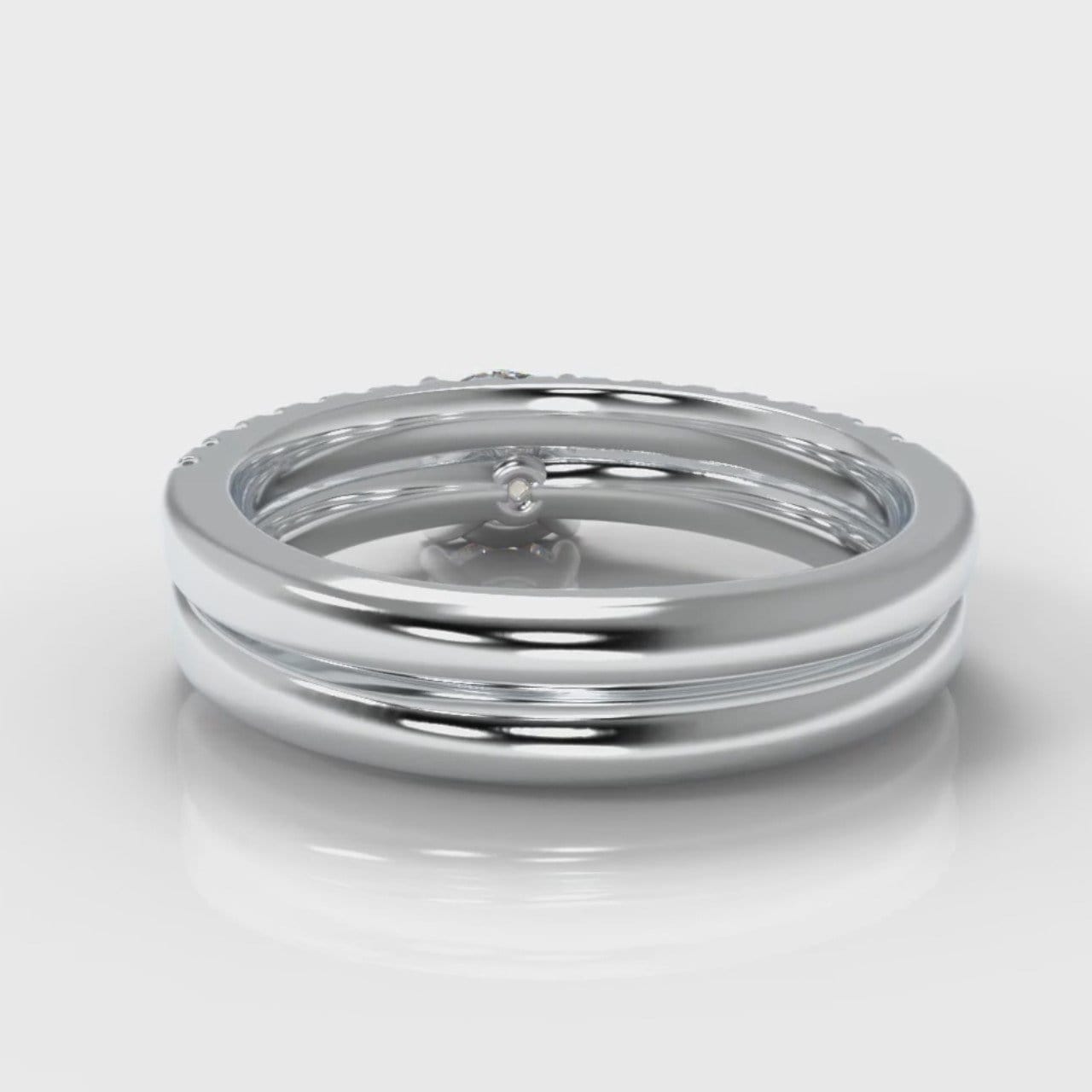 Carrée Micropavé Round Brilliant Bridal Set