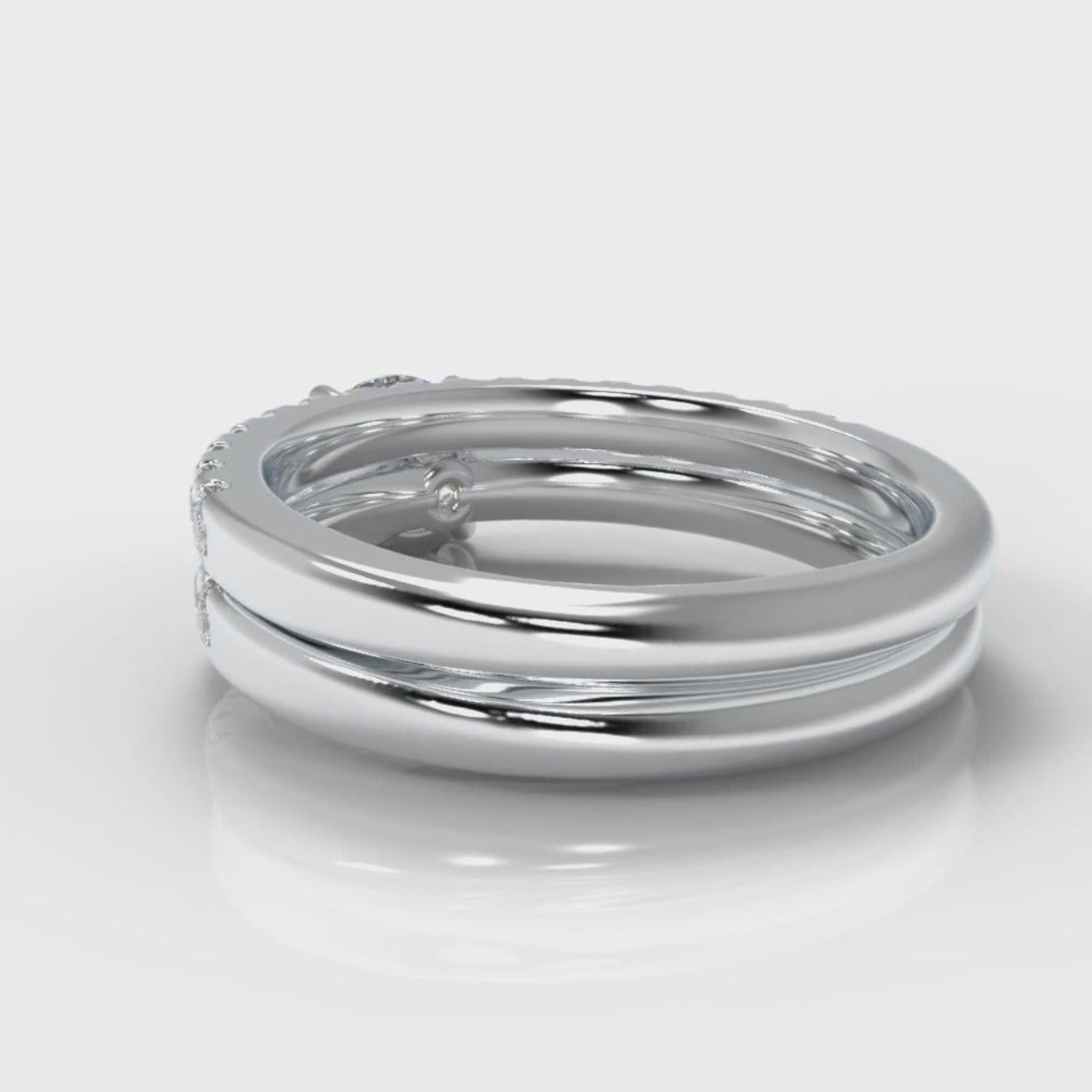Carrée Micropavé Round Brilliant Bridal Set