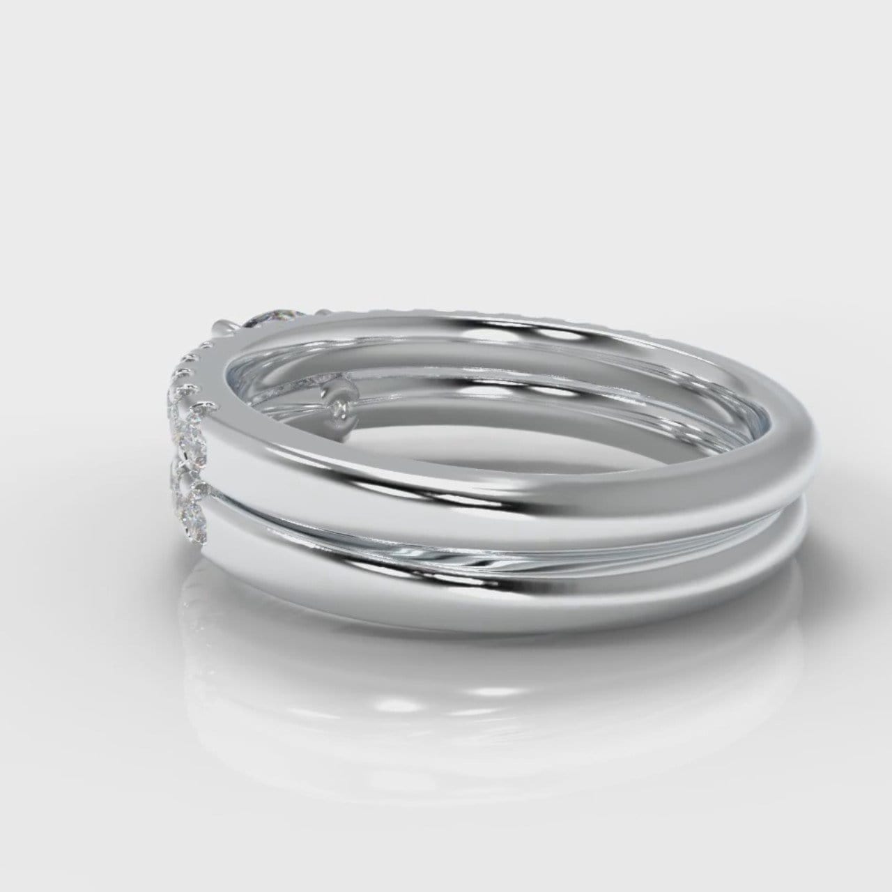 Carrée Micropavé Round Brilliant Bridal Set