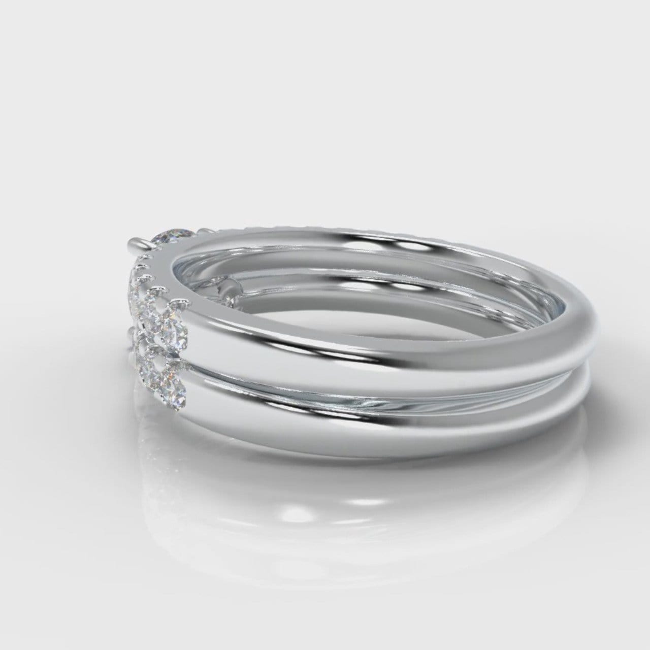 Carrée Micropavé Round Brilliant Bridal Set