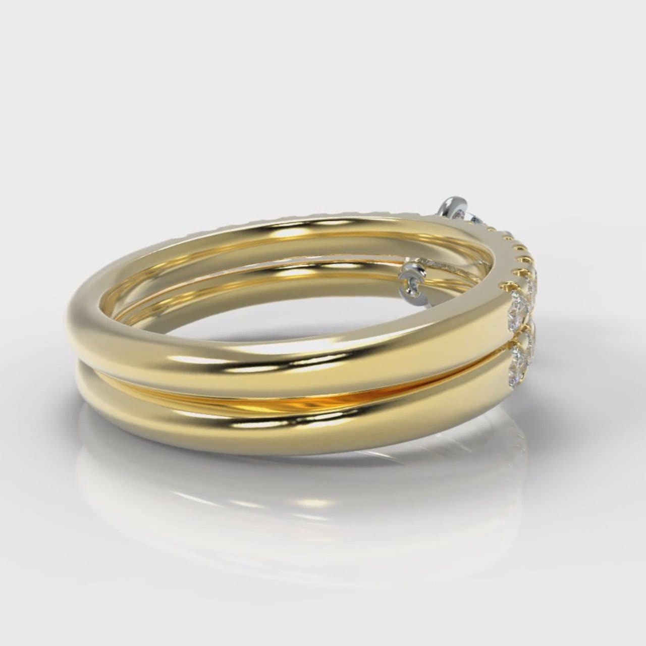 Star Micropavé Round Brilliant Bridal Set - Yellow Gold