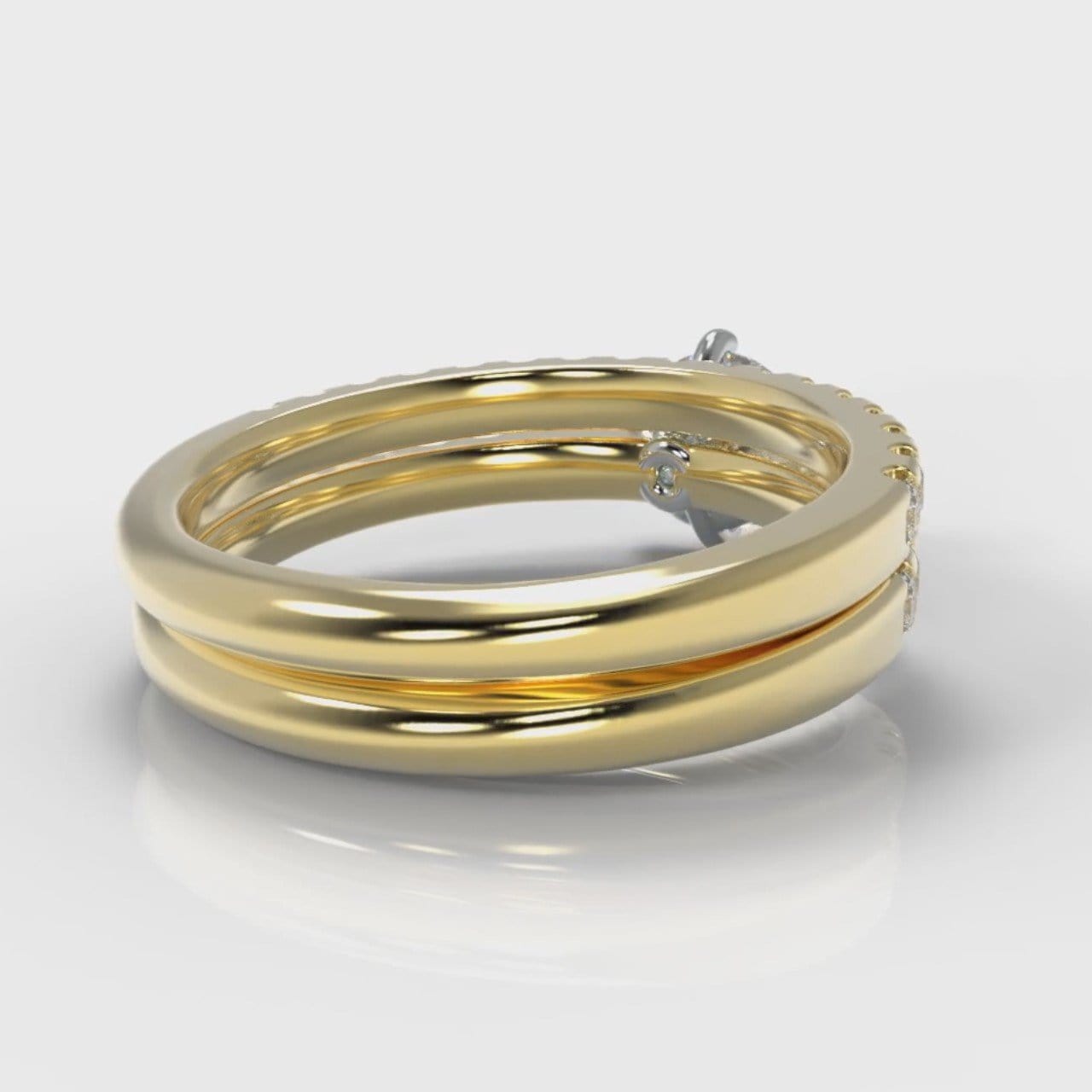 Star Micropavé Round Brilliant Bridal Set - Yellow Gold